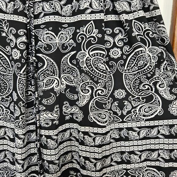 Paisley Maxi Skirt Elastic Waist Women’s Size 2x Plus Metro Wear Pleated Stretch - Picture 4 of 7